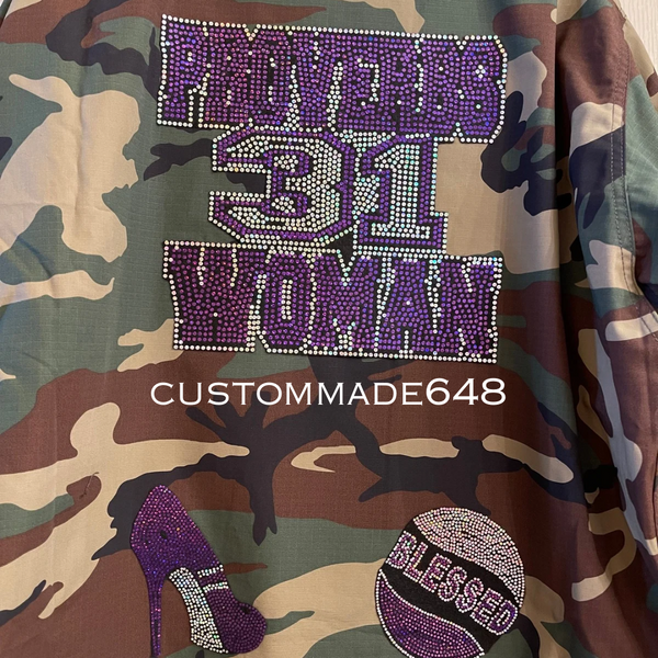 RHINESTONE PATCH CAMO JACKET (PRE-ORDER)