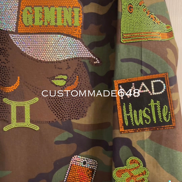 RHINESTONE PATCH CAMO JACKET (PRE-ORDER)